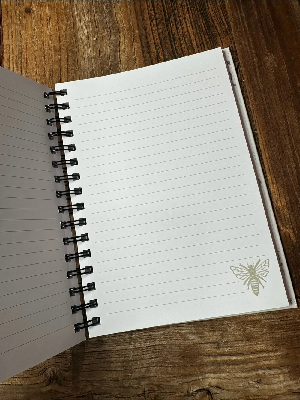 Busy as a Bee Spiral Notebook — White with Gold and Black Accents
